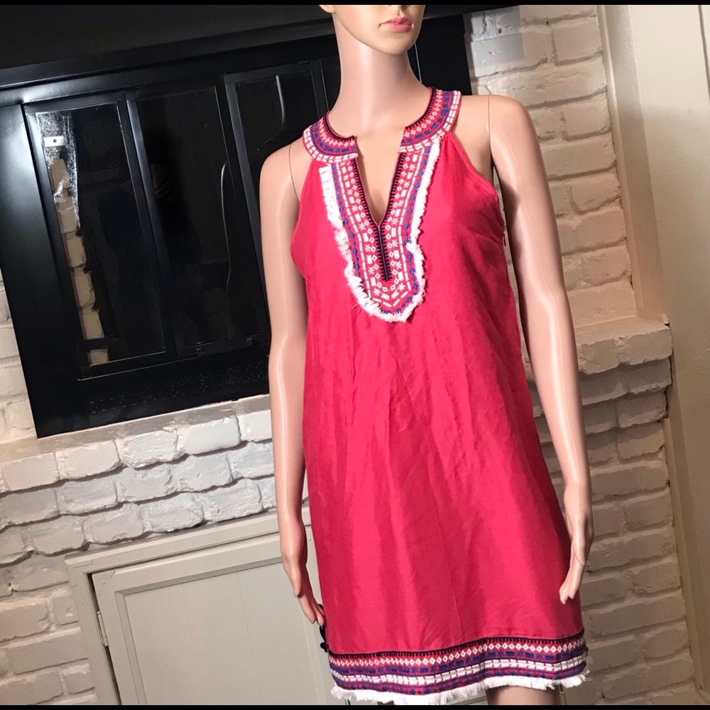 Mud Pie Bright Pink Sleeveless Festival Dress (S)